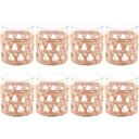 Ver imagem 1 de Conjunto 8 Copos Baixos de Vidro Wolff com Sisal 320ml Decorados Fibra Natural Rústicos