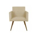 Ver imagem 1 de Poltrona Decorativa Pés Palito Nina Suede Bege - SA Móveis
