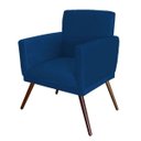 Ver imagem 2 de Poltronas Nina Com Rodapé e Pés Em Madeira Suede Azul Marinho - SA Móveis