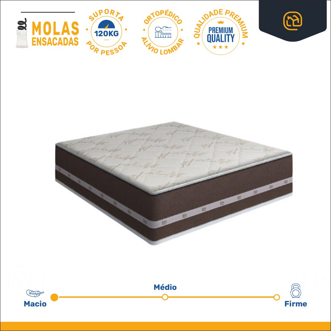 Cama Box Super King Preta + Colchão de Molas Anjos Classic Superlastic 193x203x61cm - 4