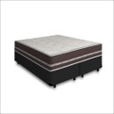 Ver imagem 1 de Cama Box Super King Preta + Colchão de Molas Anjos Classic Superlastic 193x203x61cm