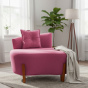 Ver imagem 2 de Namoradeira Sofá Feijão Luna 100cm Orgânica Suede Rosa