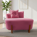 Ver imagem 1 de Namoradeira Sofá Feijão Luna 100cm Orgânica Suede Rosa