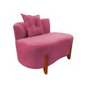Ver imagem 4 de Namoradeira Sofá Feijão Luna 100cm Orgânica Suede Rosa