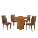 Ver imagem 5 de Mesa de Jantar Eloise 4 Lugares Quadrada MDF Laminado 90cm Capuccino-Naturalle Moderna