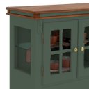 Ver imagem 3 de Balcão Buffet 4 Portas 2 Gav. Prateleiras em Vidro Manchester 2041 Linz Móveis - Verde Musgo/imbuia