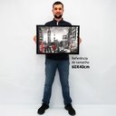 Ver imagem 2 de Quadro Decorativo Caixa Alta com Vidro Cidade Londres - Big Bem Preto, Branco e Vermelho TaColado Mo