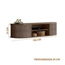 Ver imagem 4 de Rack Com Porta De Correr Curva Suspenso Para Tv Até 60 Polegadas Imperial Sepia Priell Shop Jm