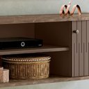 Ver imagem 6 de Rack Com Porta De Correr Curva Suspenso Para Tv Até 60 Polegadas Imperial Sepia Priell Shop Jm