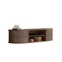 Ver imagem 2 de Rack Com Porta De Correr Curva Suspenso Para Tv Até 60 Polegadas Imperial Sepia Priell Shop Jm