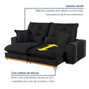 Ver imagem 6 de Sofa Retratil e Reclinavel Milano 250cm Kc Rei de Casa Veludo Preto
