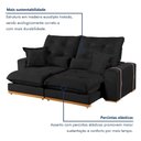 Ver imagem 7 de Sofa Retratil e Reclinavel Milano 250cm Kc Rei de Casa Veludo Preto
