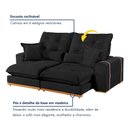 Ver imagem 5 de Sofa Retratil e Reclinavel Milano 250cm Kc Rei de Casa Veludo Preto