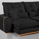Ver imagem 3 de Sofa Retratil e Reclinavel Milano 250cm Kc Rei de Casa Veludo Preto