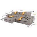 Ver imagem 3 de Sofá Retrátil Reclinável 2,50m Nivus Marrom c/ Molas Ensacadas - King House