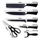 Ver imagem 5 de Kit Jogo Facas Churrasco Cozinha 6 Peças Aço Inox Facas