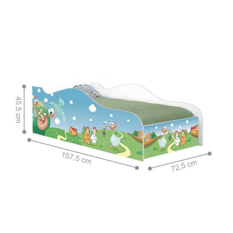Mini Cama Fun Fazendinha Infantil com Colchão