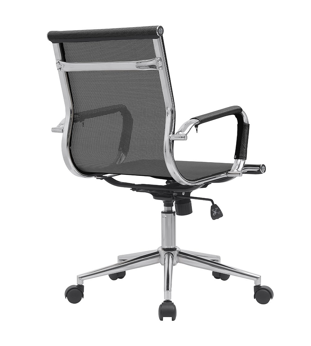 Cadeira Escritório Diretor Eames em Tela - Preta:2 Cadeiras - 5