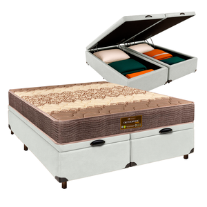 Cama Box Bau + Colchão Queen D26 Ortophedic Sankonfort