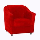 Ver imagem 1 de Poltrona Decorativa Tilla Pés Cromado Suede Vermelho - SA Móveis
