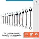 Ver imagem 2 de Kit 14 Peças Jogo de Chave Combinada Boca e Estrela 6 a 22mm - Starfer