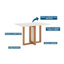 Ver imagem 2 de Conjunto: Mesa Sala Jantar Natalí C/ Tampo Madeirado C/ Vidro Reto 120x80cm e 4 Cadeiras Vita