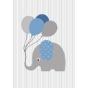Ver imagem 2 de Kit Três Quadros Sonhe Alto, Balão e Elefante Azul e Cinza