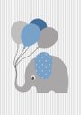 Ver imagem 2 de Kit Três Quadros Sonhe Alto, Balão e Elefante Azul e Cinza