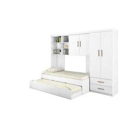 Jogo de Quarto Guarda-roupa Módulo Aéreo com Bicama Chiara Branca Phoenix Baby - 3