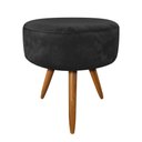 Ver imagem 1 de Puff Banqueta Redonda Nina Suede Preto