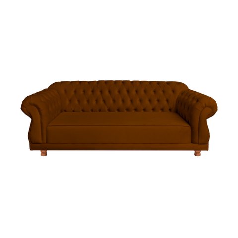 Sofá Chesterfield Capitone Elisabeth Suede Amarelo 2,30cm:TERRACOTA