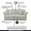Ver imagem 3 de Sofá Decorativo 220cm 3 Lugares com 4 Almofadas Armstrong Veludo Prata - Gran Belo