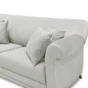 Ver imagem 7 de Sofá Decorativo 220cm 3 Lugares com 4 Almofadas Armstrong Veludo Prata - Gran Belo
