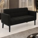 Ver imagem 2 de Sofá Namoradeira Base Madeira Preto Ana Suede Preto - Ibiza