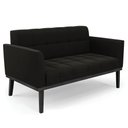 Ver imagem 1 de Sofá Namoradeira Base Madeira Preto Ana Suede Preto - Ibiza