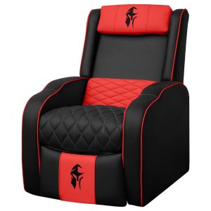 Poltrona Gamer Troia Streammer Reclinável Luxo Resistente até 150kg:corino Preto/vermelho