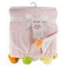 Manta Pompom Baby Comtac Kids Rosa e Branco - 1