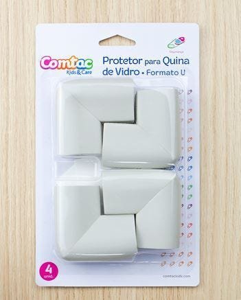 Protetor para quina de vidro formato U Comtac Kids - Cinza - 2
