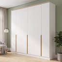 Ver imagem 1 de Guarda-Roupa Casal 100% MDF 6 Portas 4 Gavetas Simples Branco Logan
