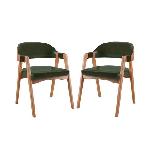Kit 2 Cadeiras para Mesa de Jantar Gaia Verde Yescasa