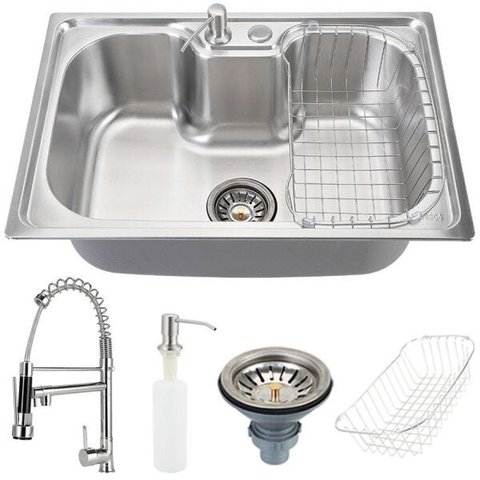 Cuba para Cozinha com Acessórios Carajás e Torneira Misturador Monocomando Gourmet Munim Pingoo.