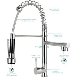 Cuba para Cozinha com Acessórios Carajás e Torneira Misturador Monocomando Gourmet Munim Pingoo. - 5