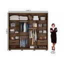 Ver imagem 2 de Guarda-roupa Óron Moval com Espelho- Wengue