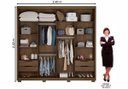 Ver imagem 2 de Guarda-roupa Óron Moval com Espelho- Wengue