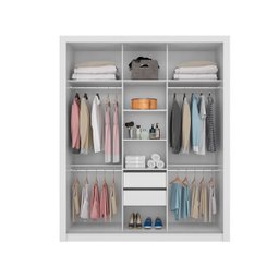 GUARDA ROUPA CASAL VERO 3 PORTAS BRANCO - DEMÓBILE - 3