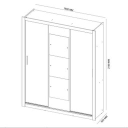 GUARDA ROUPA CASAL VERO 3 PORTAS BRANCO - DEMÓBILE - 2