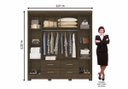 Ver imagem 2 de Guarda-roupa Valencia Moval com Espelho - Naturale