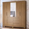 Guarda Roupa Casal 4 Portas com Espelho e 6 Gavetas Cádis - Amêndola Touch - 1
