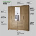Ver imagem 5 de Guarda Roupa Casal 4 Portas com Espelho e 6 Gavetas Cádis - Amêndola Touch