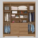 Ver imagem 3 de Guarda Roupa Casal 4 Portas com Espelho e 6 Gavetas Cádis - Amêndola Touch